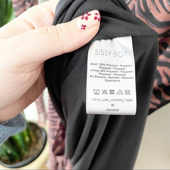 sissy boy brown black zebra print wrap mini dress - Picture 7 of 7